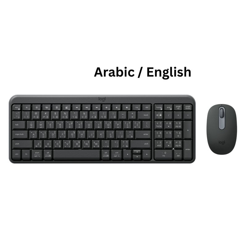 Logitech MK250 Compact Bluetooth Wireless Combo, Keyboard & Mouse, English/Arabic - Graphite Logitech MK250 Compact Bluetooth Wireless Combo, Keyboard & Mouse, English/Arabic - Graphite